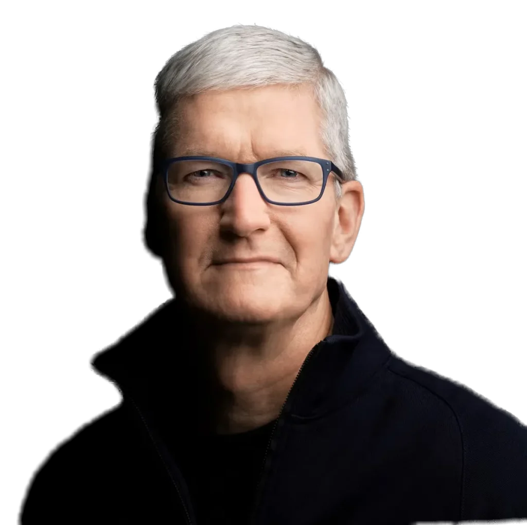 Imagen de Tim Cook de frente en primer plano